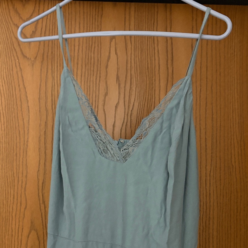 Nordstrom Teal Lace Trim Chemise